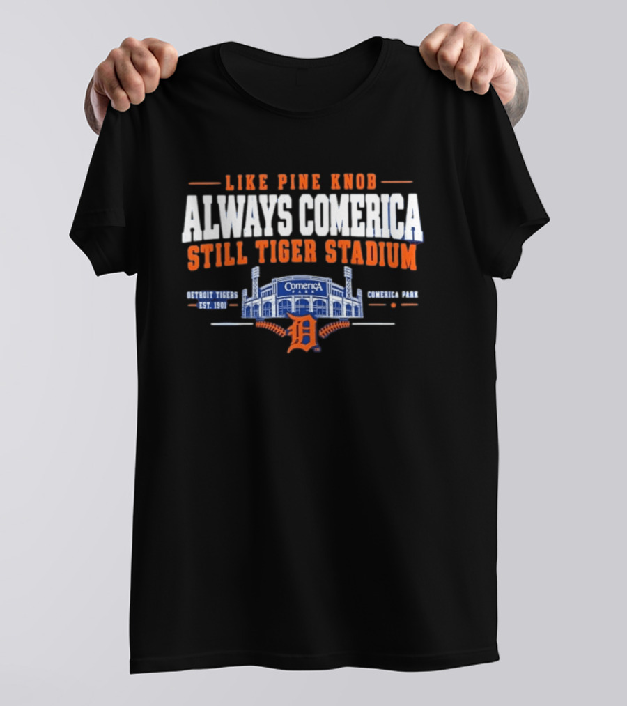 Detroit Tigers Comerica Park Pine Knob Tiger Stadium Fan T-Shirt