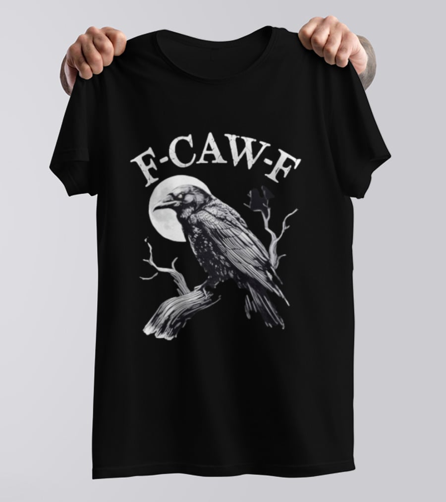 F Caw F Crow Halloween Moon Branches Ravens 2026 T-Shirt