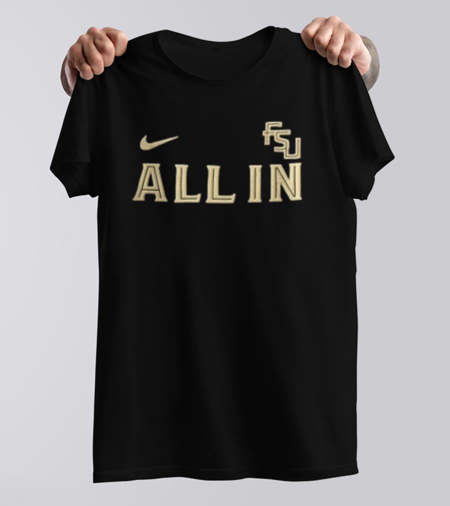 Nike Florida State University FSU All In Gold Black T-Shirt