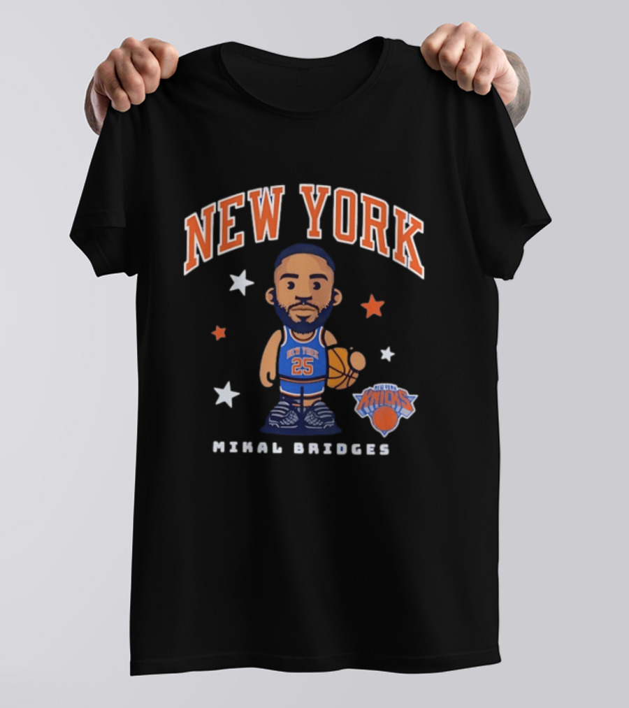 New York Knicks Mikal Bridges Basketball 25 T-Shirt