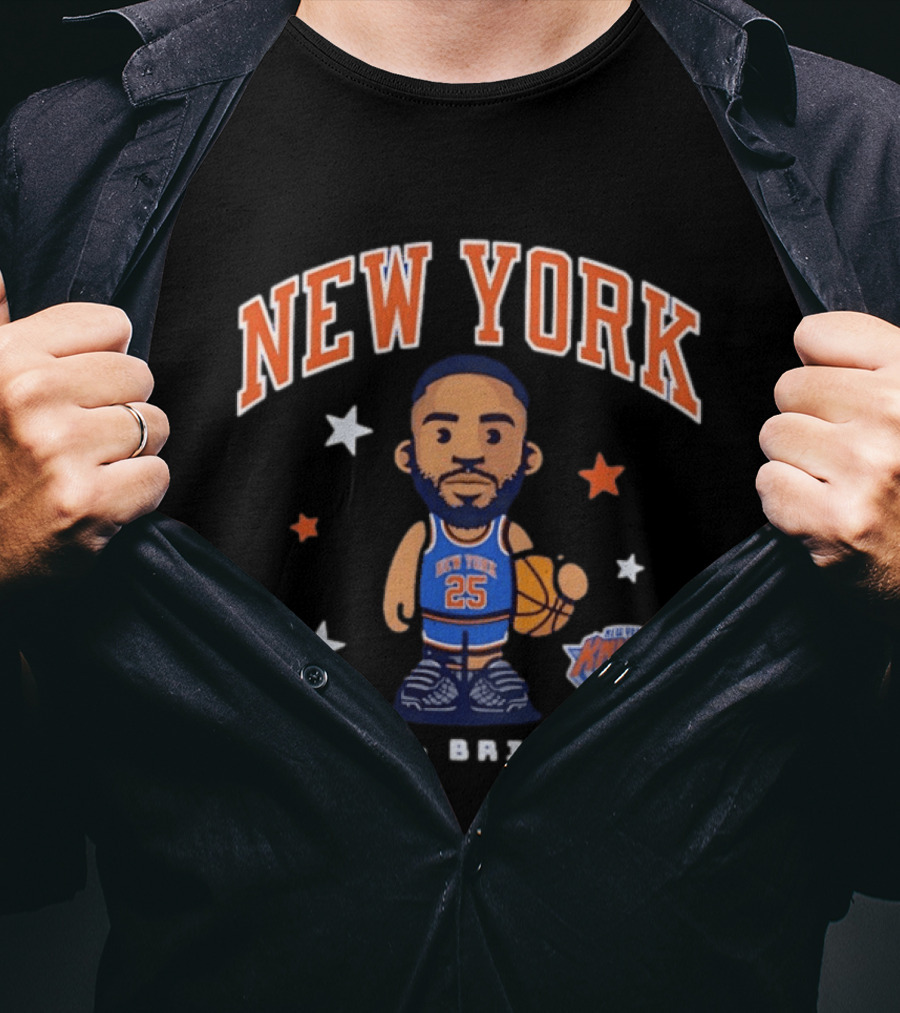 New York Knicks Mikal Bridges Basketball 25 T-Shirt