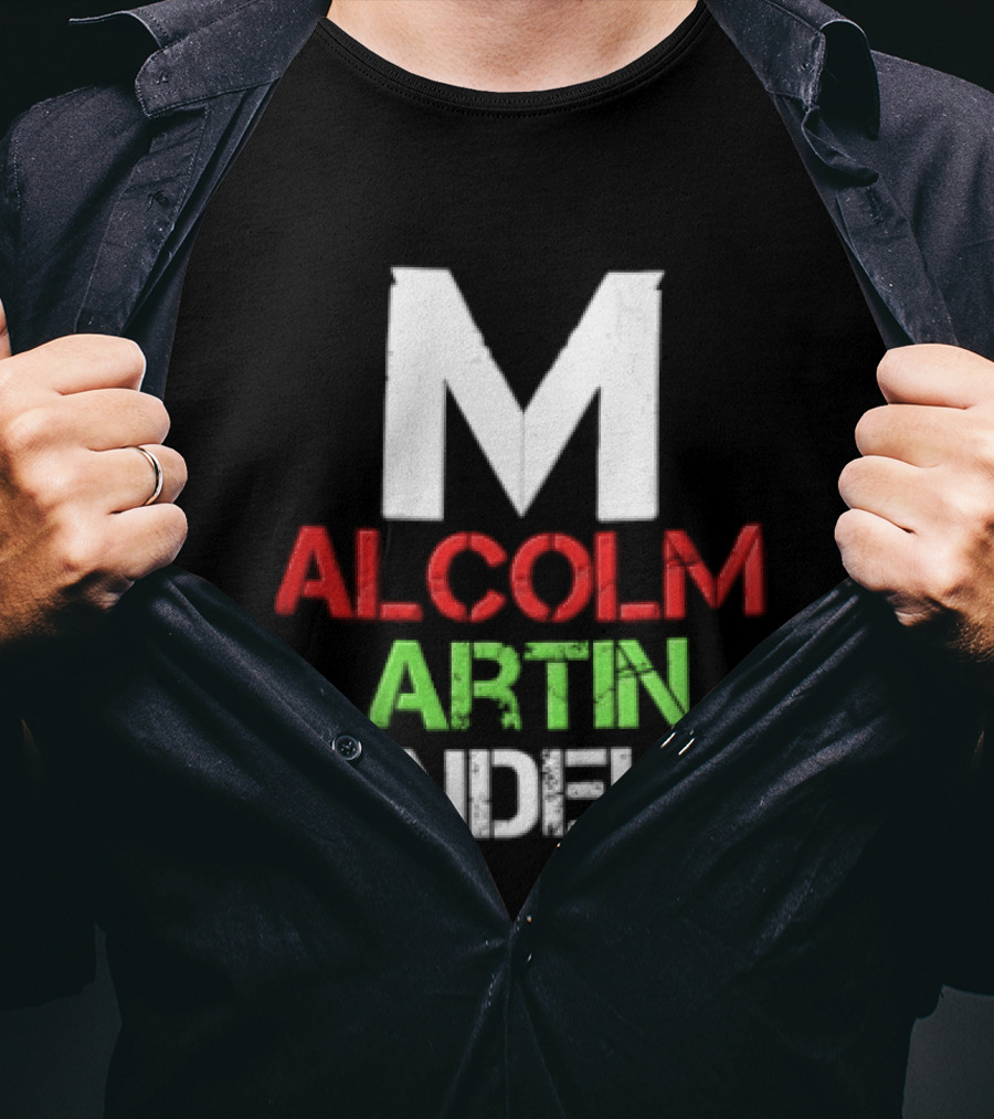 Malcolm Martin Mandela Distressed Stacked T-Shirt