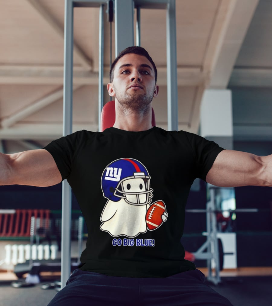 New York Giants Ghost Go Big Blue Halloween 2026 Football T-Shirt