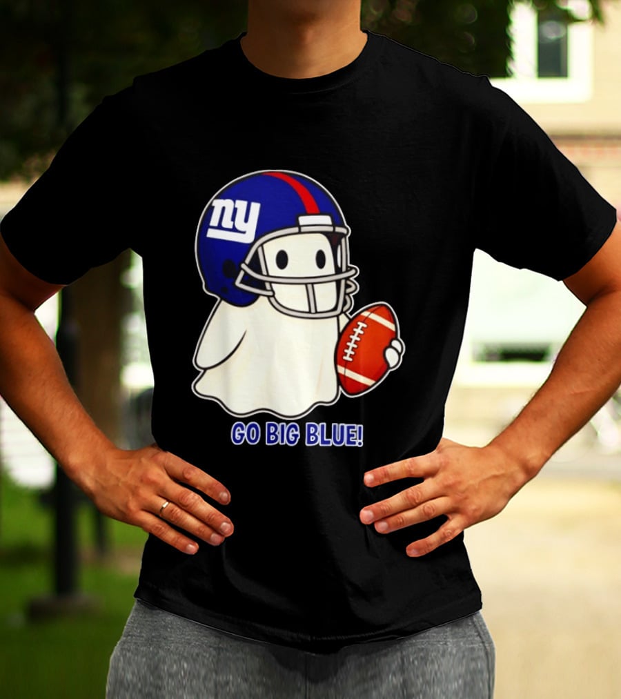 New York Giants Ghost Go Big Blue Halloween 2026 Football T-Shirt