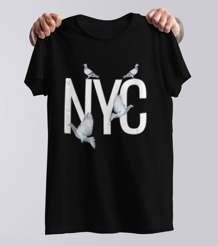 NYC Three Pigeons Flying Over T-Shirt
