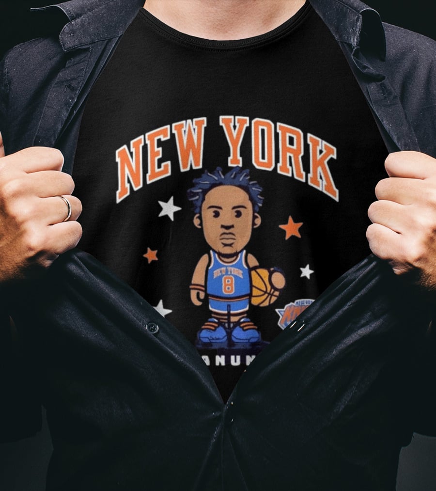 New York Knicks OG Anunoby No 8 Basketball Cartoon Stars T-Shirt