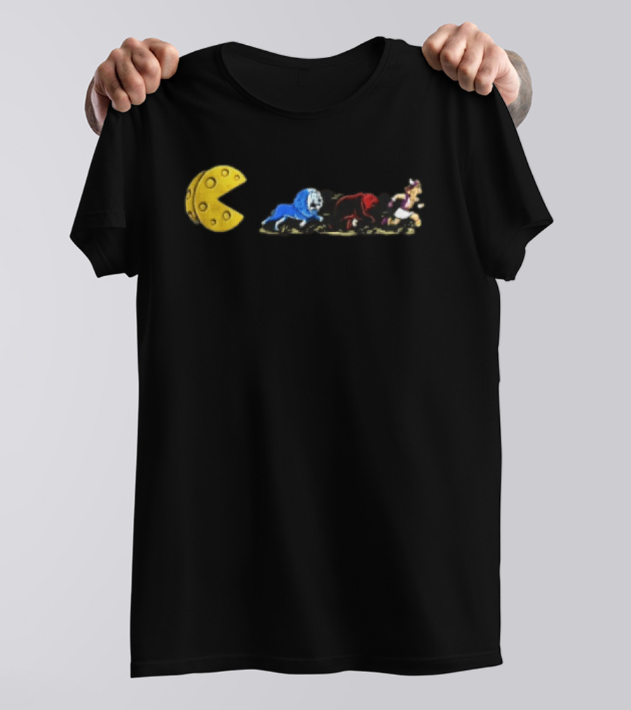 Pac Man Cheese Chasing Lions Bear And Hercules Journey T-Shirt