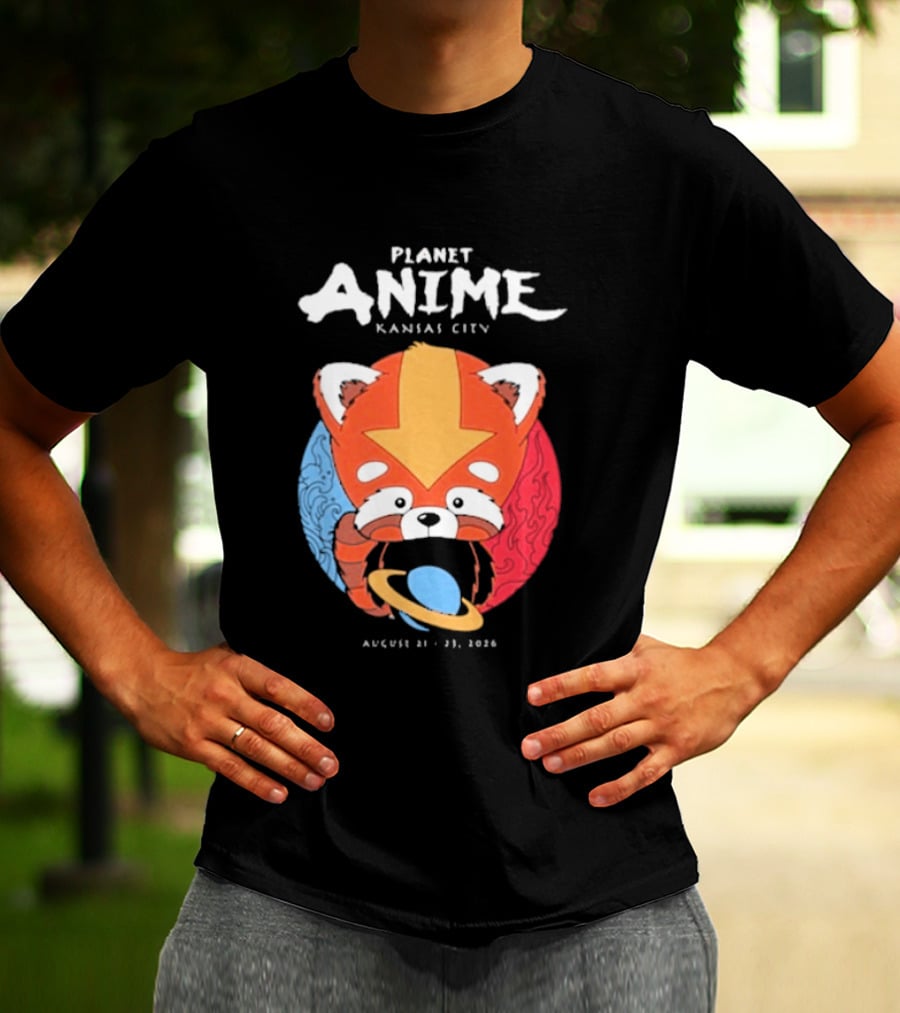 Planet Anime Kansas City August 21 2026 Panda Red Avatar Blue Circle T-Shirt