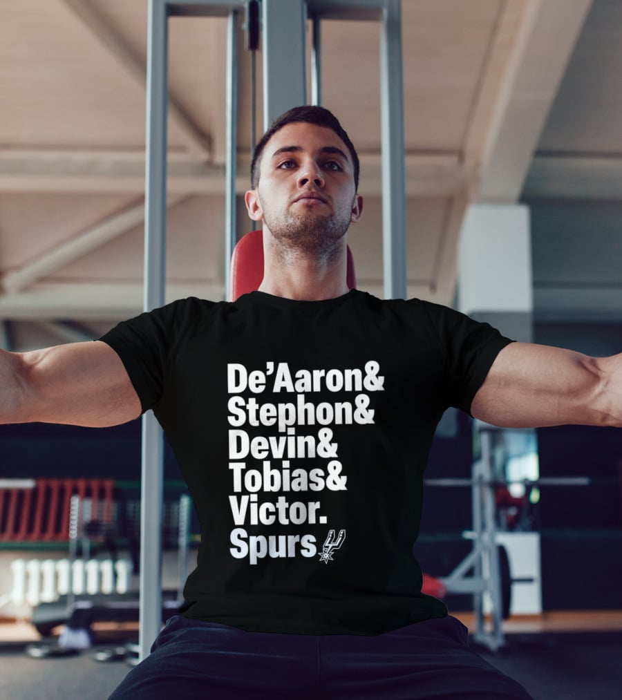 San Antonio Spurs De'Aaron Stephon Devin Tobias Victor Lineup 2026 T-Shirt