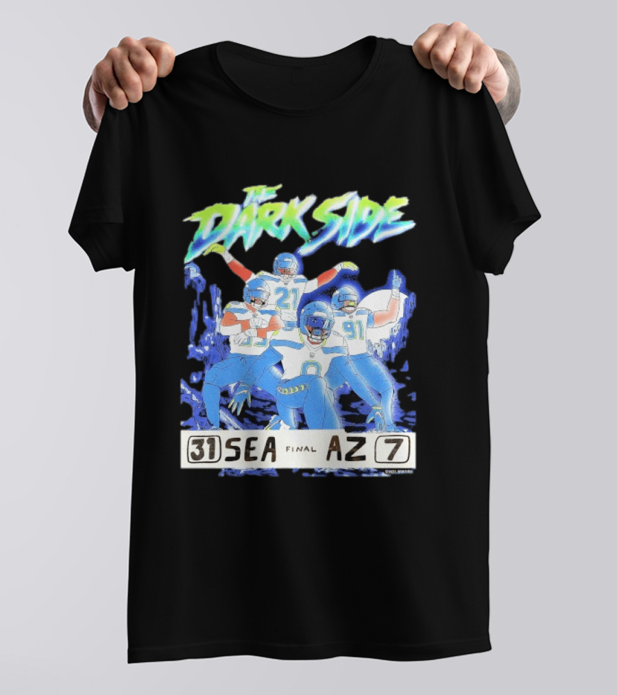 The Dark Side Seattle 31 Arizona 7 Final Score Players Celebration T-Shirt