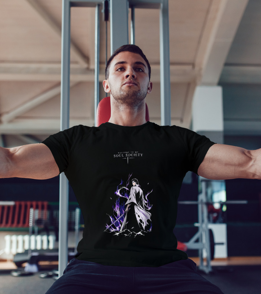 Sosuke Aizen Welcome To My Soul Society Sword Character Purple Aura T-Shirt