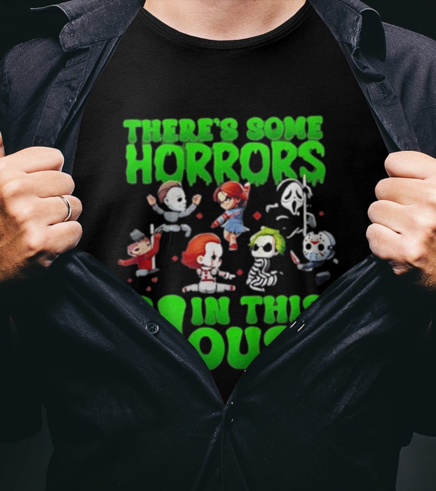 There's Some Horrors In This House Halloween Characters Dancing T-Shirt