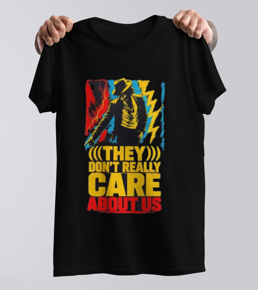 They Don't Really Care About Us Michael Jackson Iconic Pose Lightning T-Shirt