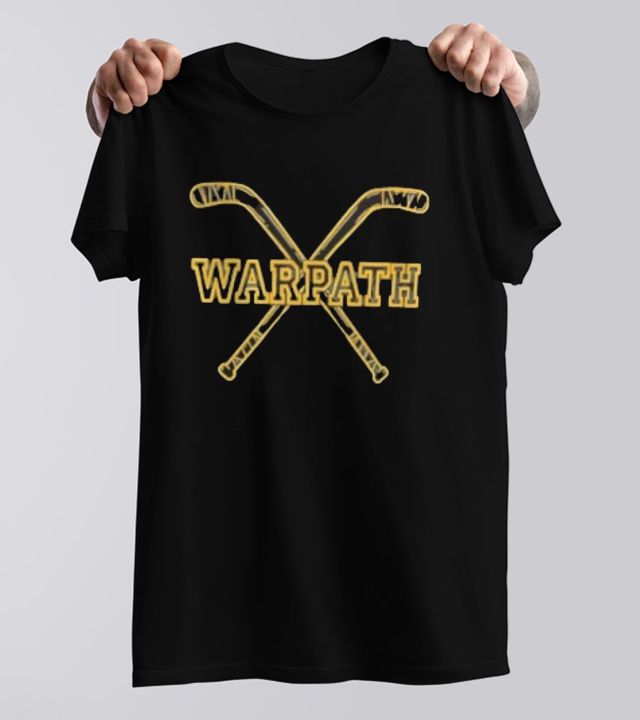 Warpath Buffalo Crew Crossed Hockey Sticks Vintage Sports T-Shirt