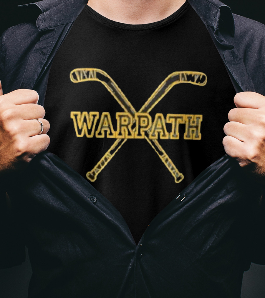 Warpath Buffalo Crew Crossed Hockey Sticks Vintage Sports T-Shirt