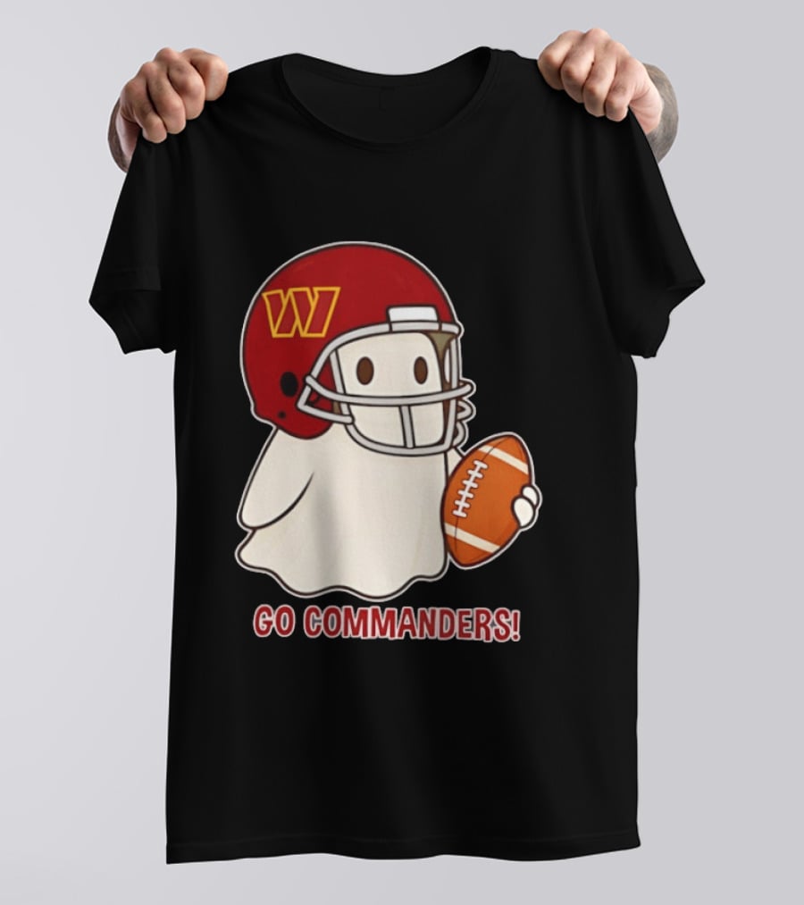 Washington Commanders Halloween Ghost Football Go Commanders 2026 T-Shirt