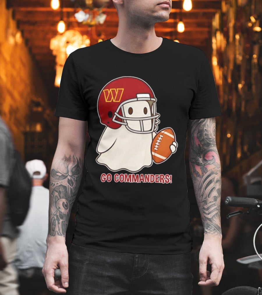 Washington Commanders Halloween Ghost Football Go Commanders 2026 T-Shirt