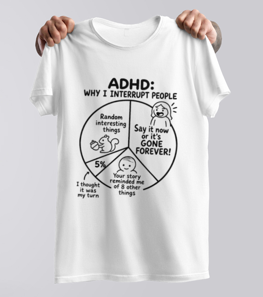 ADHD Why I Interrupt Random Intrusive Say Forever Forget Important Things T-Shirt