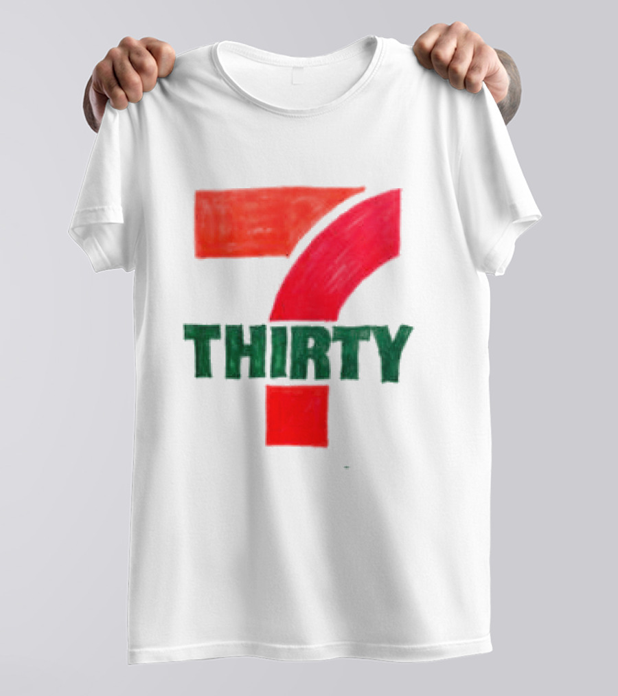 Asspizza Store 7 Thirty Hand Drawn Red Green Number T-Shirt