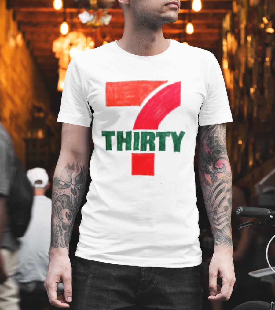 Asspizza Store 7 Thirty Hand Drawn Red Green Number T-Shirt