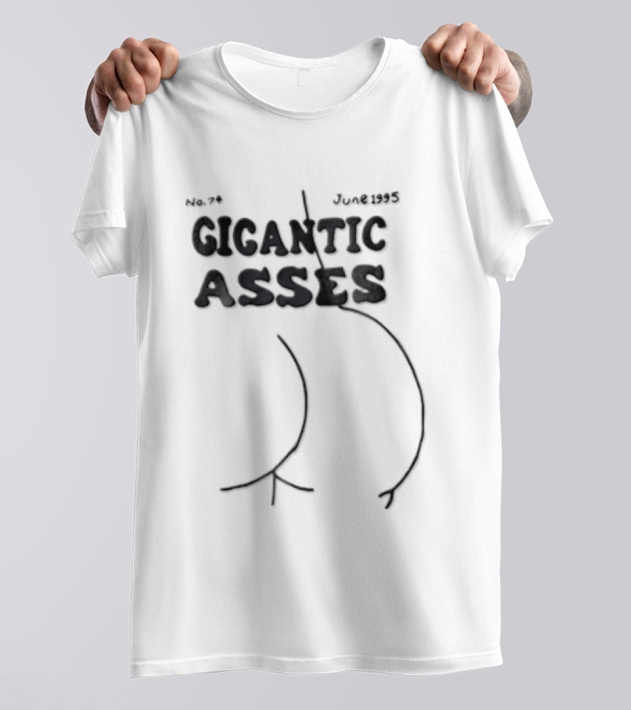 Gigantic Asses Line Drawing Human Buttocks 1995 T-Shirt