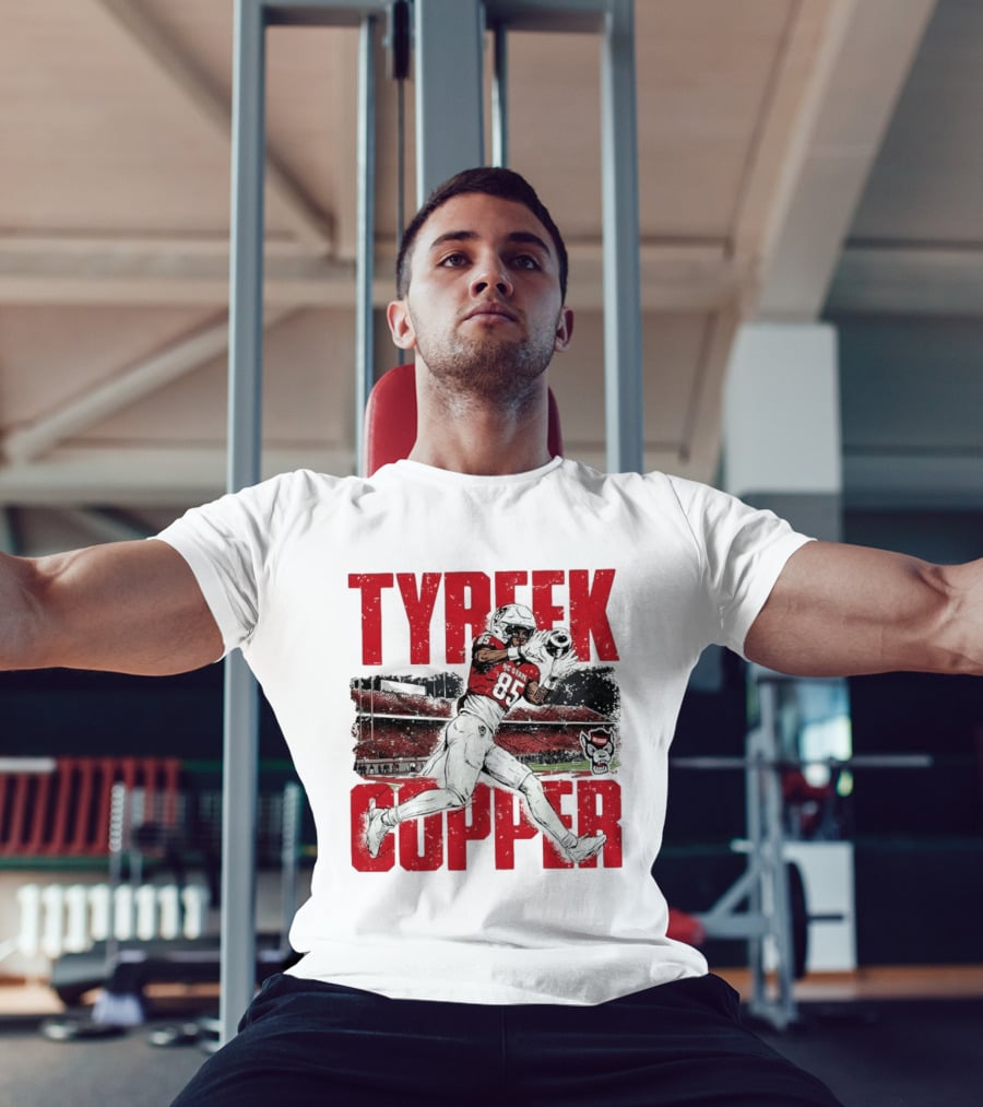 NCAA Football NC State Wolfpack Tyreek Copper Catching Highlight Caricature T-Shirt