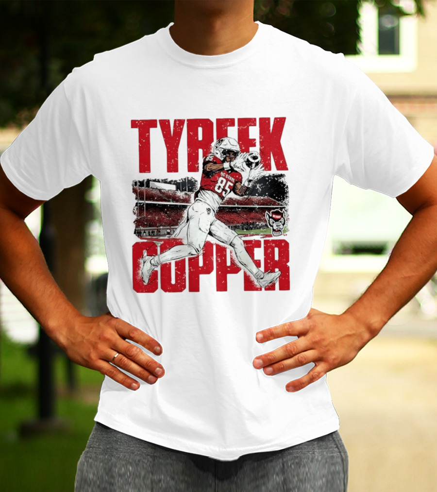 NCAA Football NC State Wolfpack Tyreek Copper Catching Highlight Caricature T-Shirt