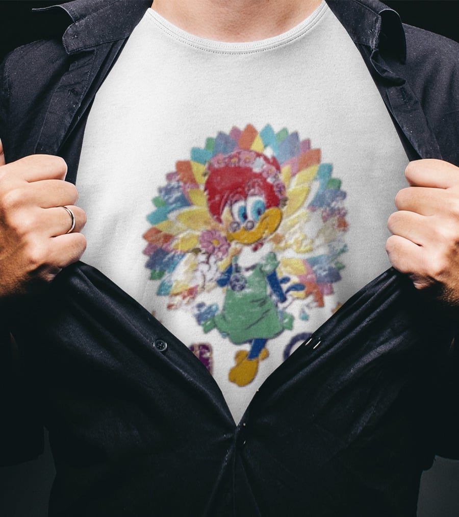 Peace Winnie Woodpecker Flower Crown Rainbow Sign T-Shirt