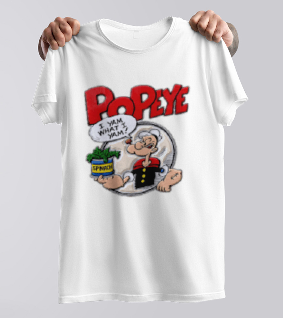 Popeye I Yam What I Yam Spinach Classic Cartoon T-Shirt