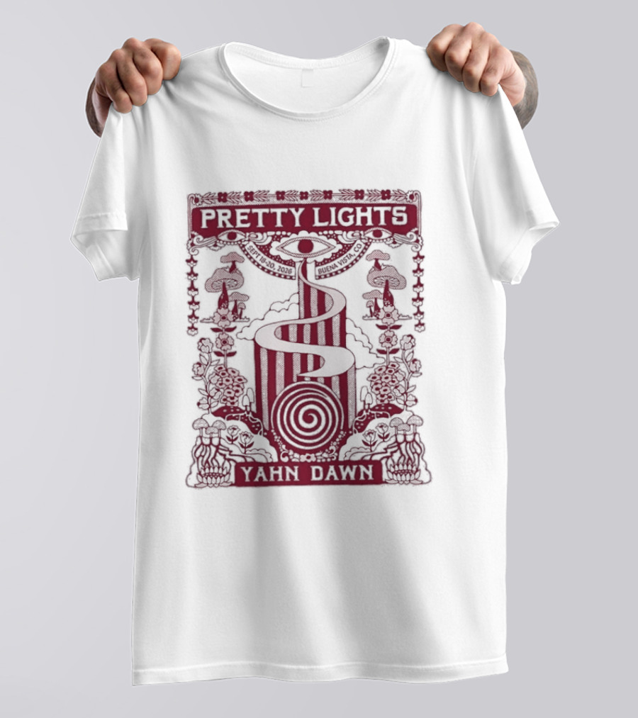 Pretty Lights Music Yahn Dawn Spiral Sun Event T-Shirt