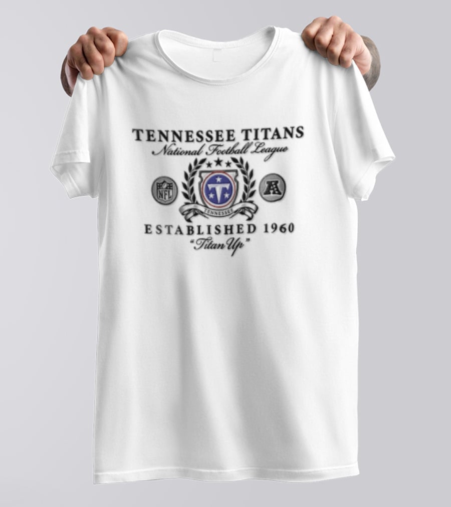Tennessee Titans Titan Up Laurel Wreath Crest Established 1960 T-Shirt