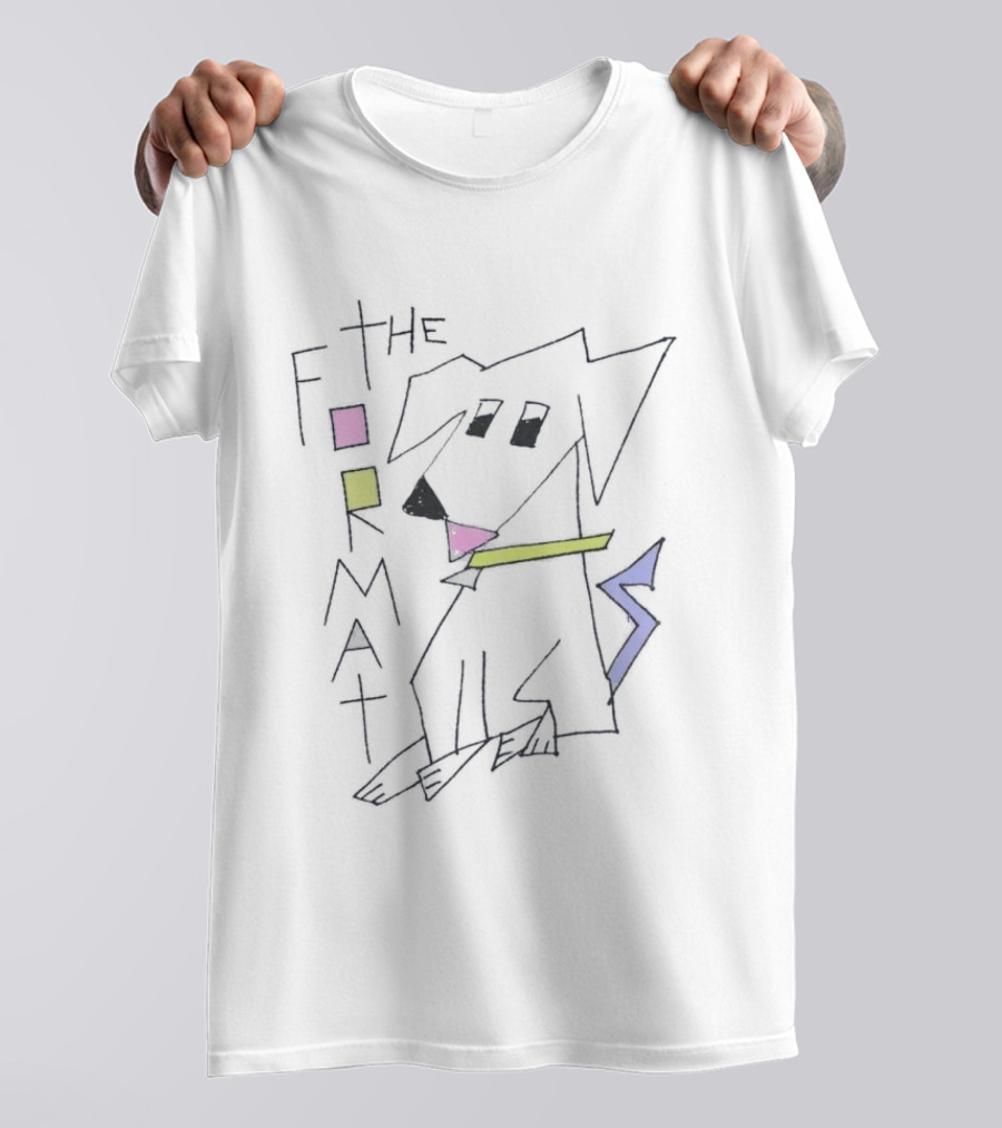 The Format Stylized Dog With Geometric Shapes Light Blue T-Shirt