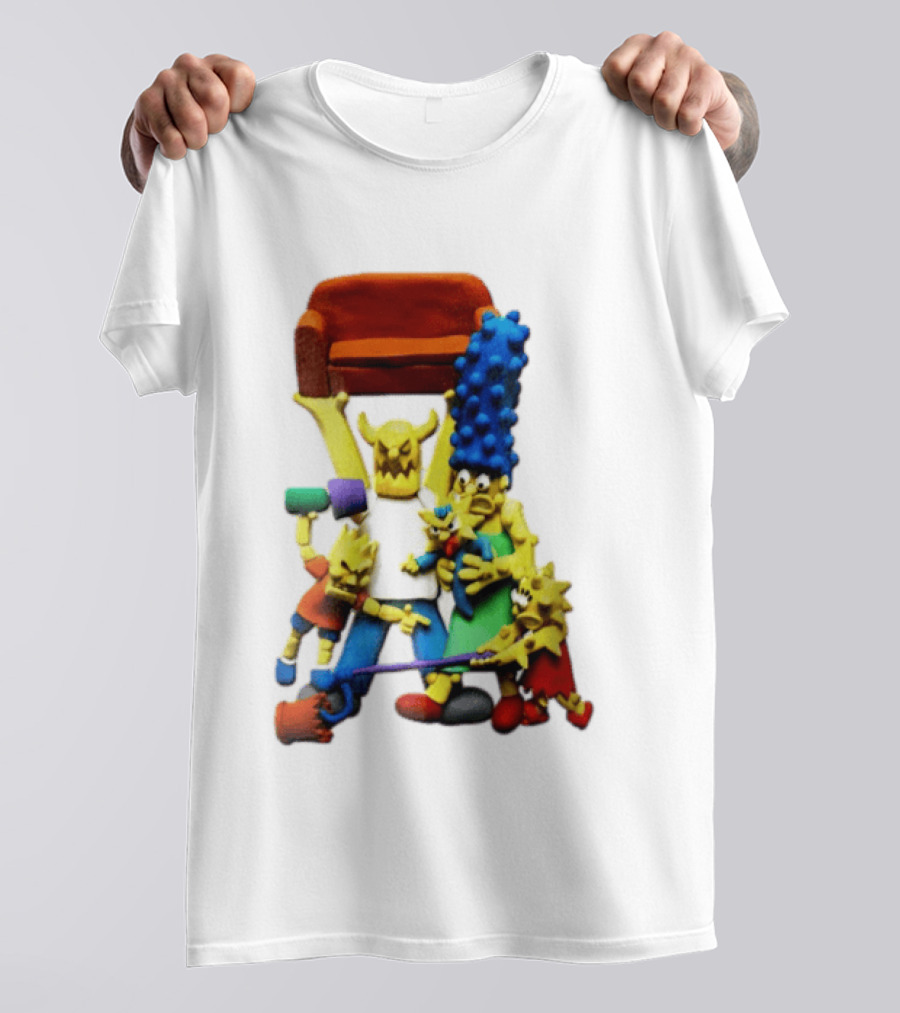 The Simpsons Claymation Family Couch Posing Scene T-Shirt