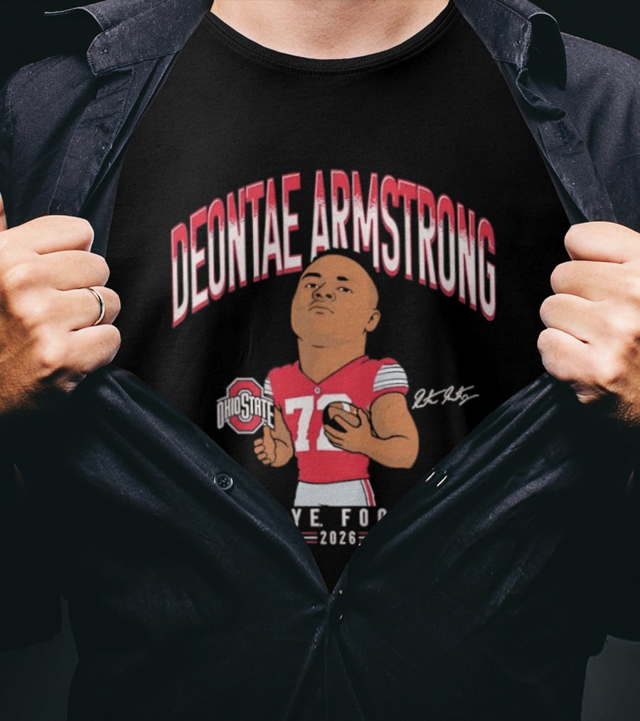 Deontae Armstrong 72 Ohio State Buckeye Football 2026 Caricature T-Shirt