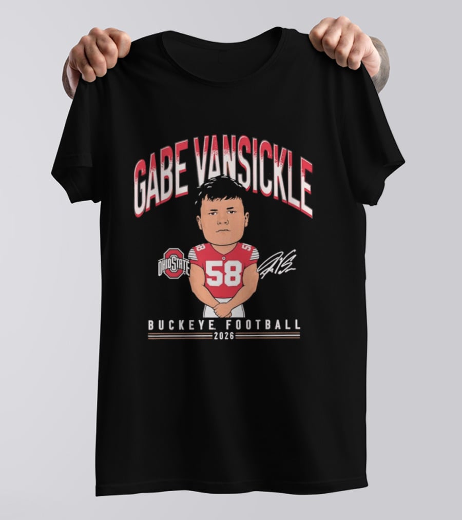 Gabe VanSickle 58 Ohio State Buckeye Football 2026 Caricature T-Shirt