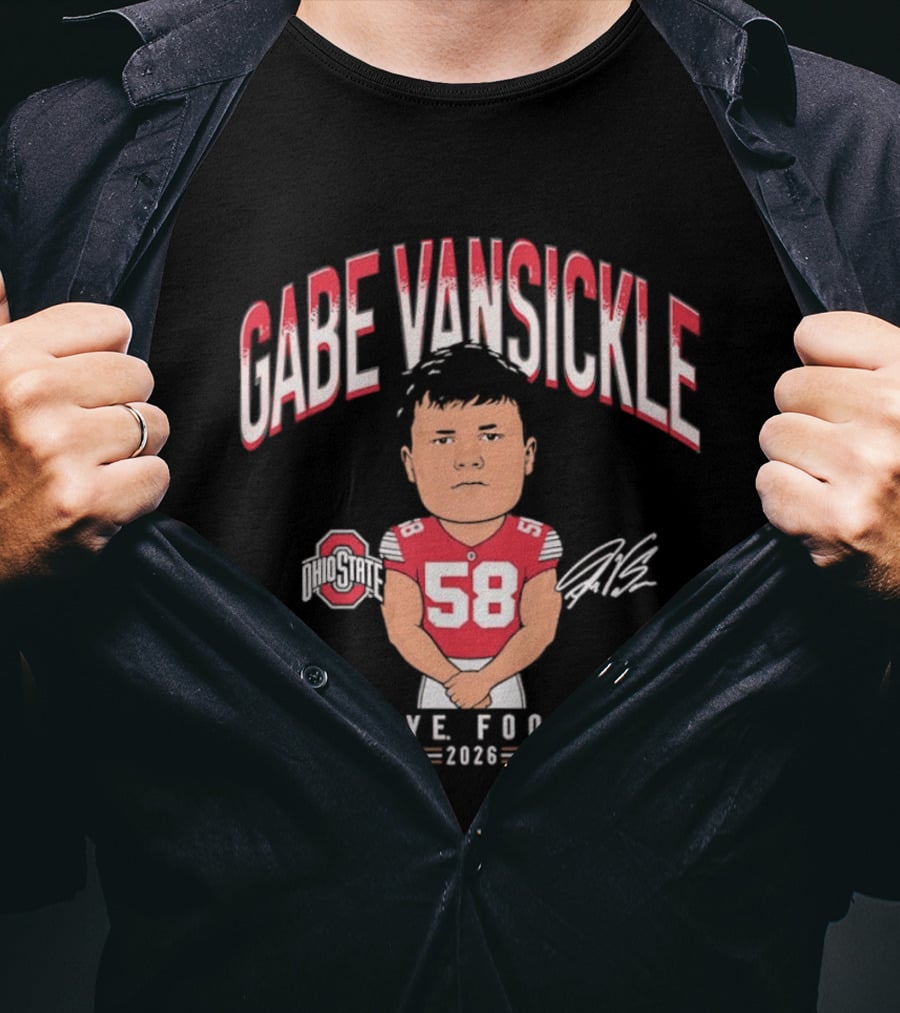 Gabe VanSickle 58 Ohio State Buckeye Football 2026 Caricature T-Shirt
