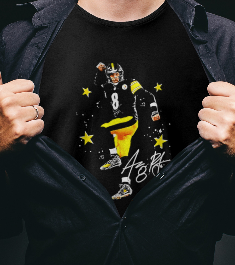 Aaron Rodgers Pittsburgh Steelers King Of The North Yellow Stars Signature T-Shirt