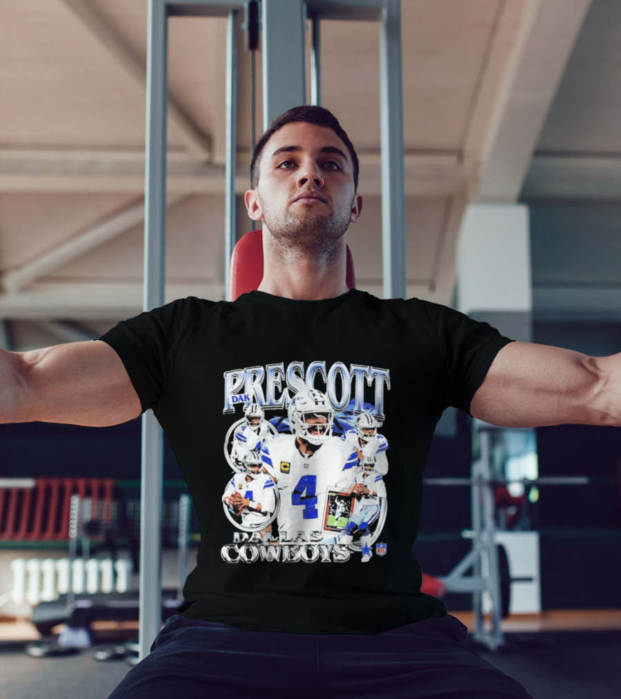 Dak Prescott Dallas Cowboys NFL Quarterback Collage T-Shirt