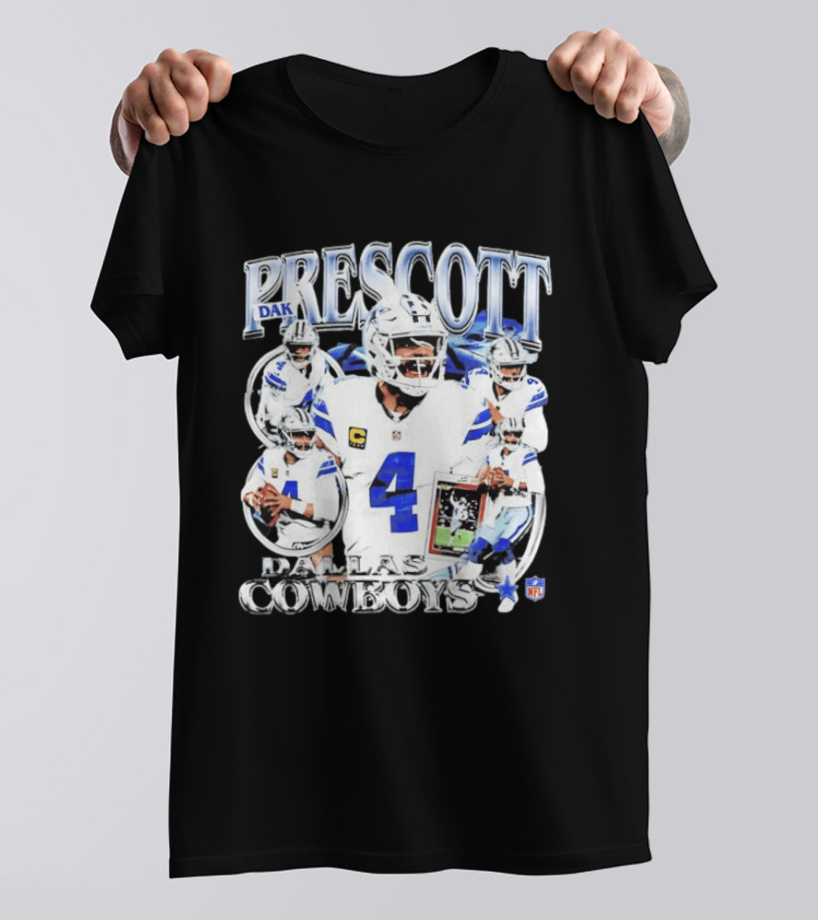 Dak Prescott Dallas Cowboys NFL Quarterback Collage T-Shirt