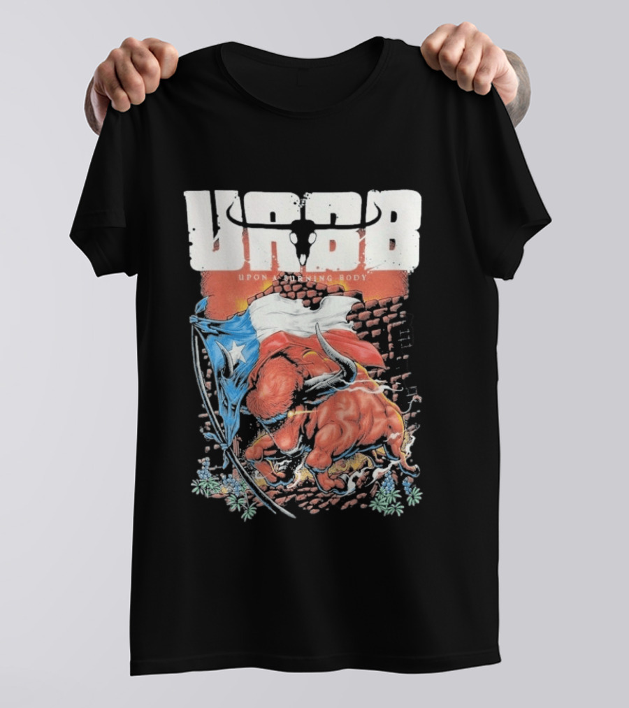 Upon A Burning Body URBB Bull Flag Texas T-Shirt