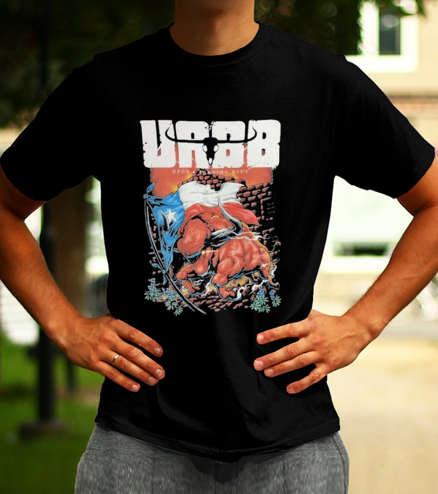 Upon A Burning Body URBB Bull Flag Texas T-Shirt