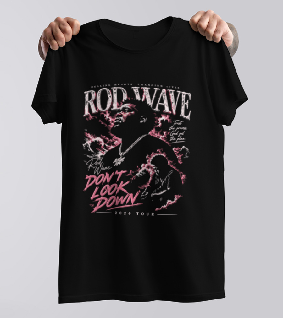 Rod Wave Healing Hearts Changing Lives Don't Look Down 2023 Tour T-Shirt