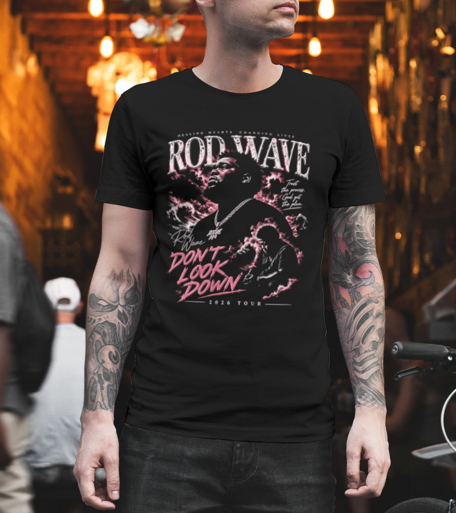 Rod Wave Healing Hearts Changing Lives Don't Look Down 2023 Tour T-Shirt