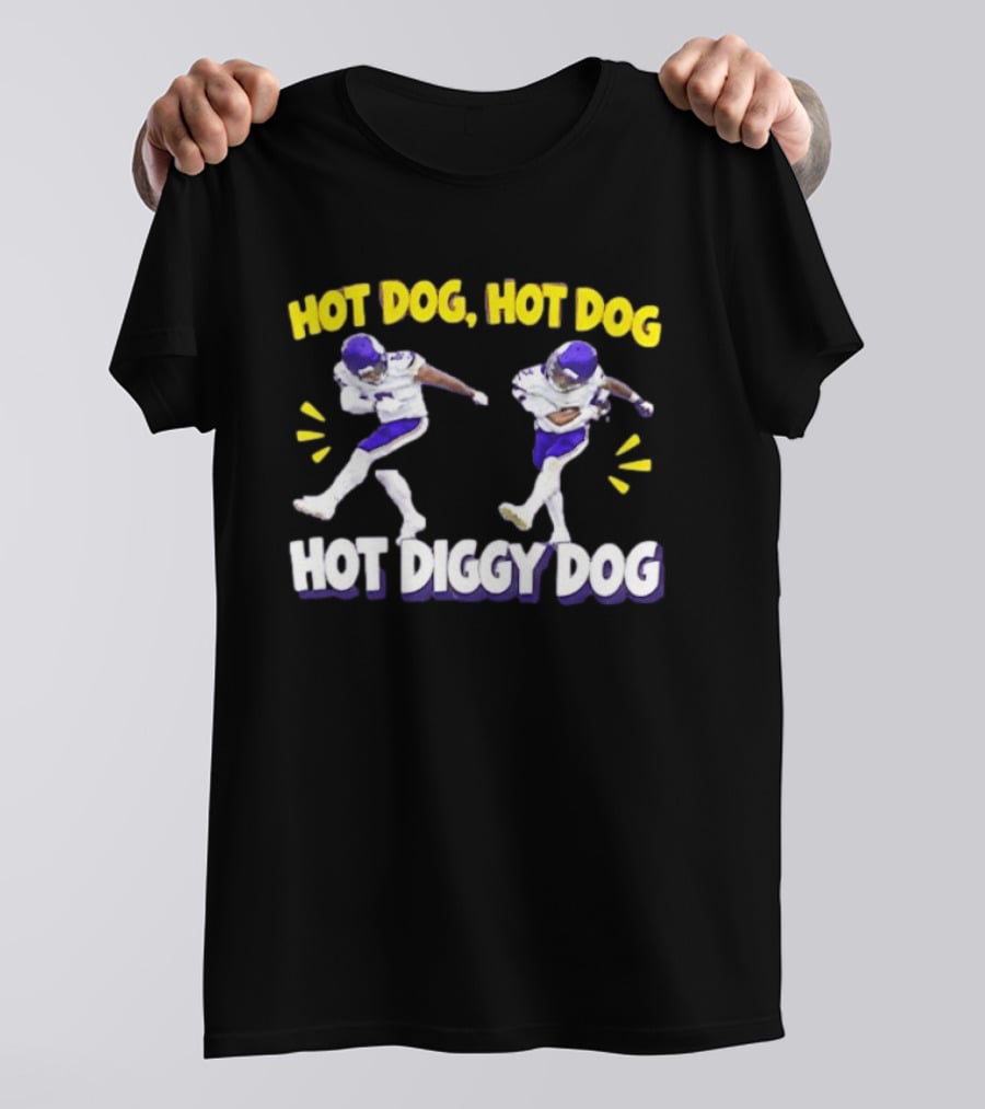 Hot Dog Hot Dog Hot Diggity Dog Minnesota Vikings Player Dance Celebration T-Shirt