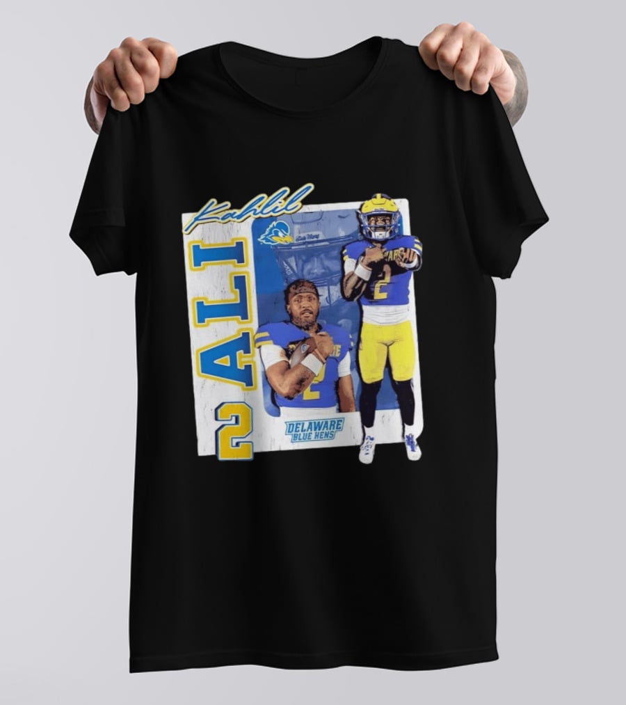 Kahlil Ali Delaware Blue Hens Football No 2 Collage T-Shirt