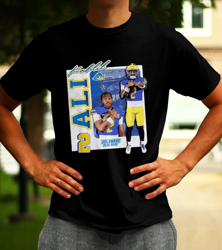 Kahlil Ali Delaware Blue Hens Football No 2 Collage T-Shirt