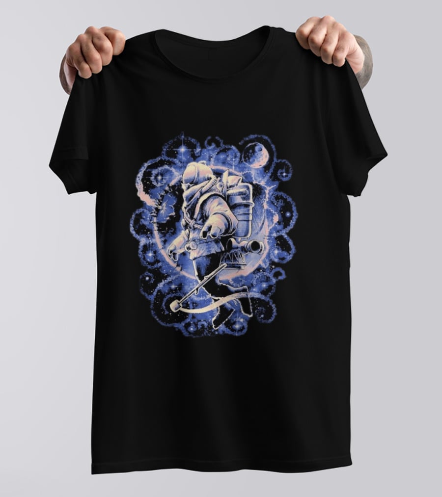 Outer Wilds Astronaut Exploring Celestial Wonders In Cosmic Adventure T-Shirt