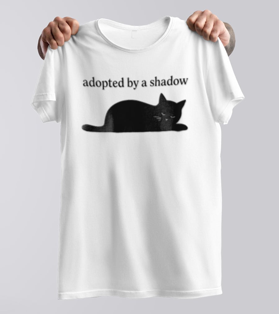 Adopted By A Shadow Sleeping Black Cat T-Shirt