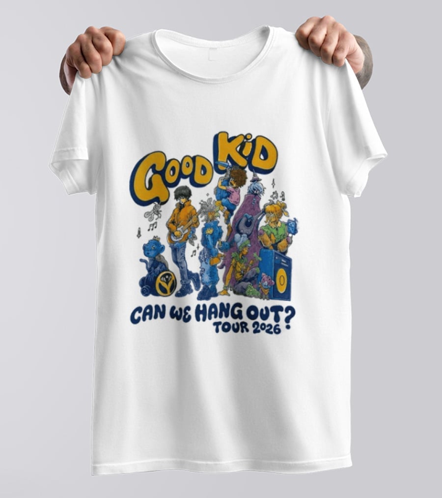 Good Kid Can We Hang Out Tour 2026 Colorful Characters T-Shirt