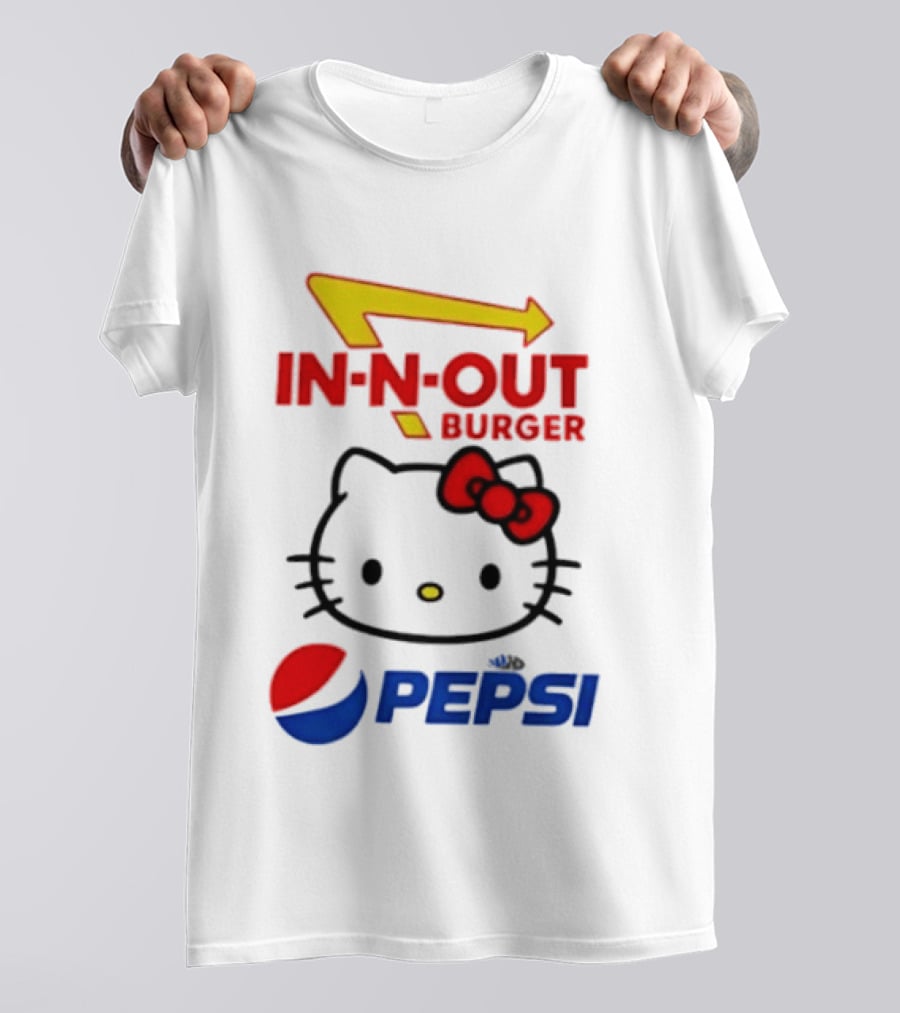 Hello Kitty Sanrio In N Out Burger Pepsi Collaboration T-Shirt